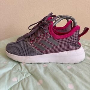 Adidas Lite Racer Gray and Pink Athletic Sneakers Little Girls size 1